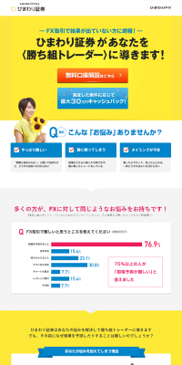 Himawari FX LP design (Services, Insurance, and Finance / yellow / Trust and Safety) PC version