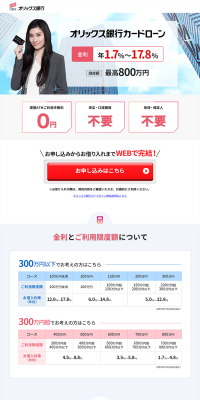 Orix Bank Card Loan LP design (Services, Insurance, and Finance / Shades of blue / Simple) PC version