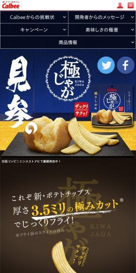 極じゃがのLPデザイン（スイーツ・スナック菓子／イエロー系／和風系）スマホ版