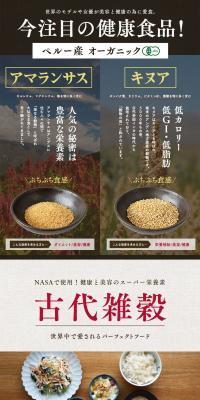 JAS certified organic amaranth & quinoa LP design (food / Beige tones / Health and Wellness) PC version