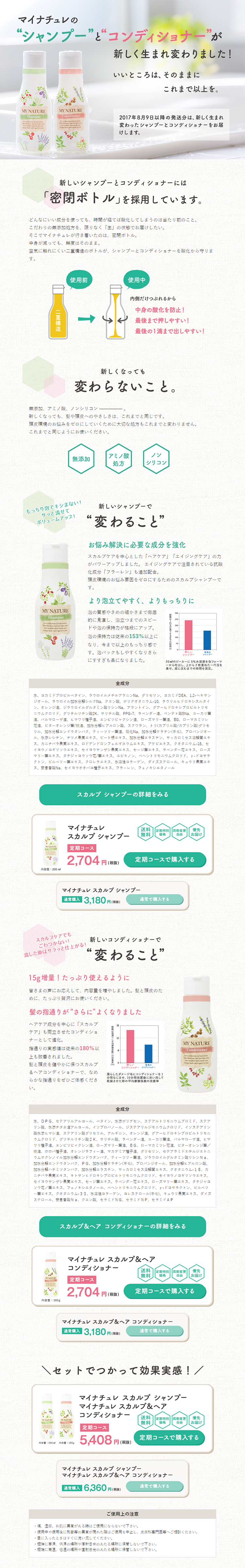 My Nature Shampoo & Conditioner LP design (Beauty, Skincare, Fragrance / Green tones / Cute style) PC version
