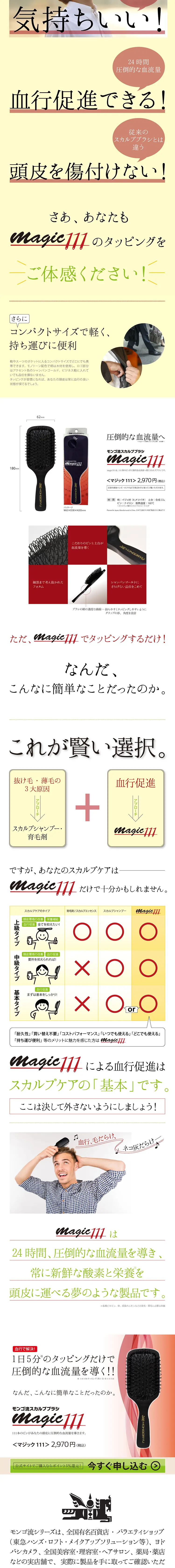 モンゴ流スカルプブラシのLPデザイン（美容・スキンケア・香水／レッド系／信頼・安心系）PC版