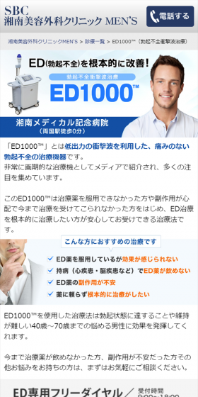 ED1000のLPデザイン（サービス・保険・金融／ブルー系／シンプル系）スマホ版