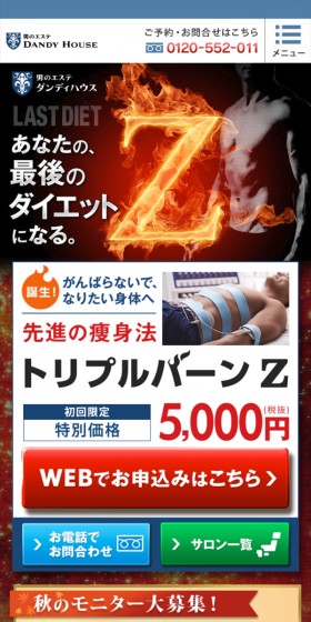 トリプルバーンZのLPデザイン(サービス・保険・金融/ブラック系/信頼・安心系)スマホ版