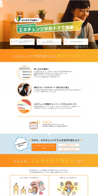 Electricity Comparison LP design (Internet service / Orange tones / Trust and Safety) PC version