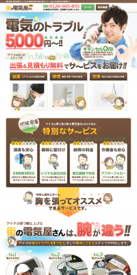 Electrical problems LP design (Businesses, companies, stores / Brown tones / Lively type) PC version
