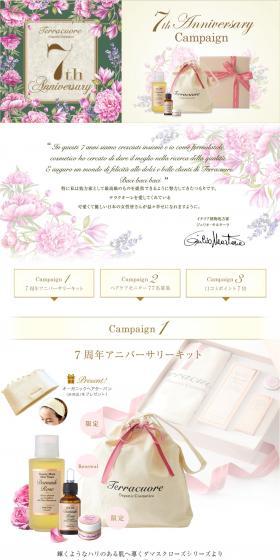 Terracuore 7th Anniversary LP design (Skincare, Bodycare, Haircare / Pink shades / Refined style) PC version