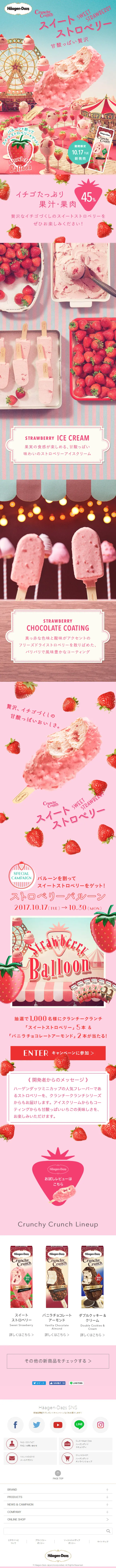 スイートストロベリーのLPデザイン（スイーツ・スナック菓子／ピンク系／かわいい系）スマホ版