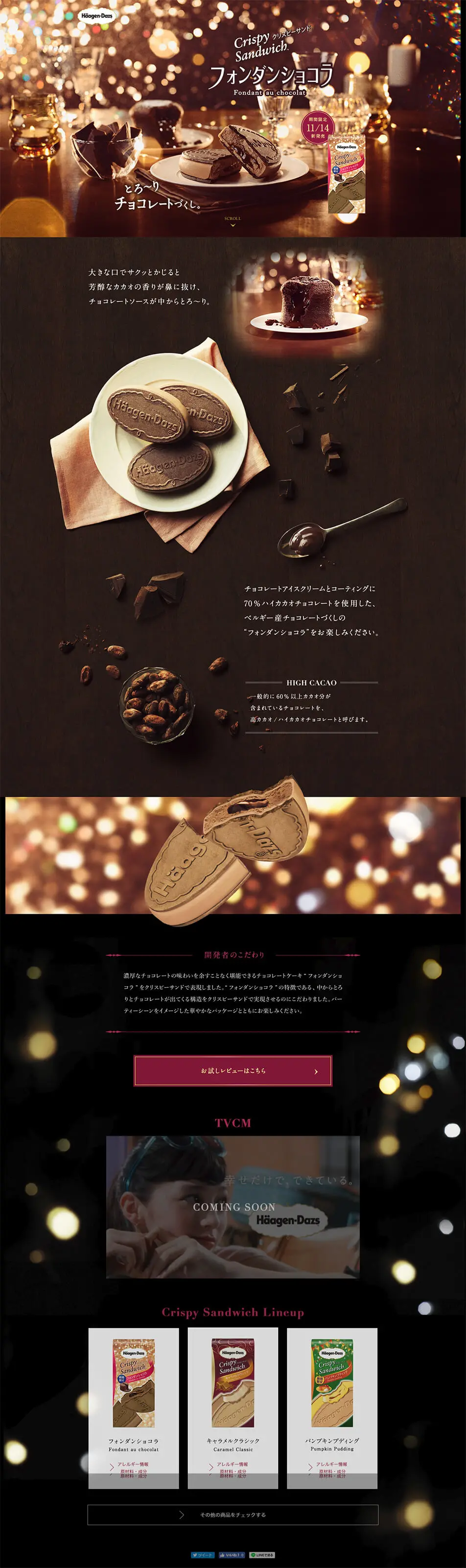 クリスピーサンド フォンダンショコラのLPデザイン（スイーツ・スナック菓子／ブラウン系）PC版