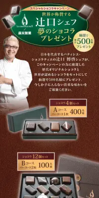 LE CHOCOLAT DE H×森永製菓　辻口シェフ夢のショコラプレゼントキャンペーンのLPデザイン（サービス・保険・金融／グリーン系／キレイ系）スマホ版