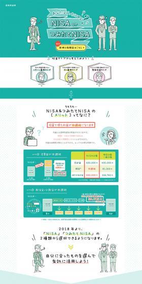NISA or Tsumitate NISA. Let's consider from the investment type. LP design (Services, Insurance, and Finance / Green tones / Arts) PC version