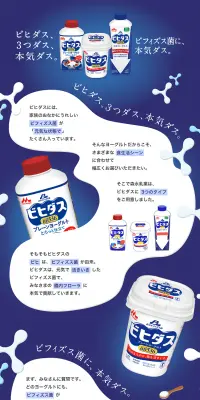 ビヒダスのLPデザイン（食品／ブルー系／かわいい系）PC版