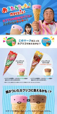 あえたらラッキー！顔つきカプリコのLPデザイン（サービス・保険・金融／ブルー系／にぎやか系）PC版