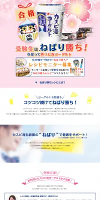 受験生はねばり勝ち！のLPデザイン（サービス・保険・金融／ピンク系／にぎやか系）PC版