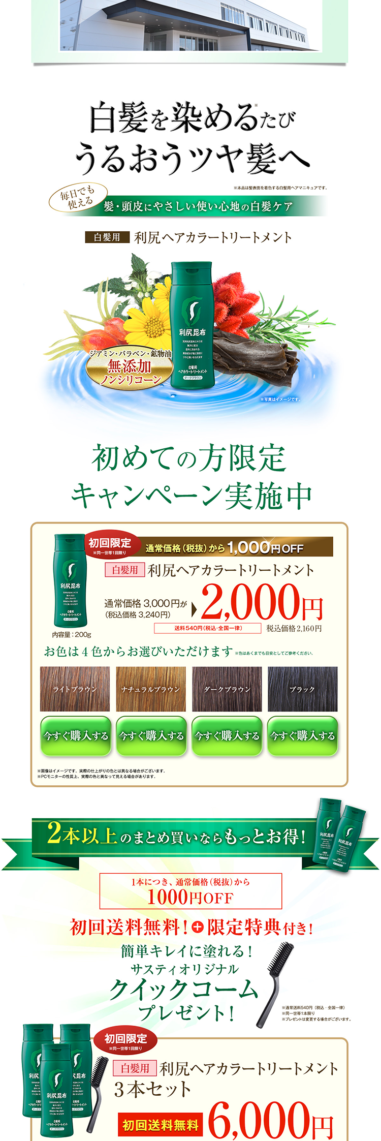 Rishiri Hair Color Treatment LP design (Beauty, Skincare, Fragrance / Green tones / Refined style) PC version