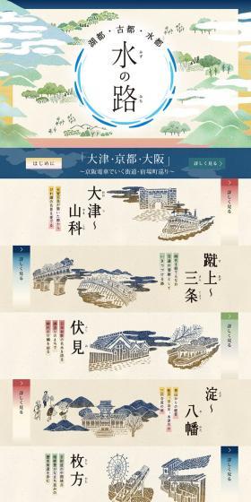 Lakeside Capital, Ancient Capital, Water Capital ~Water Route~ LP design (Domestic and international travel / Beige tones / Japanese style) PC version