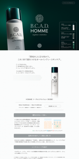 B.C.A.D HOMME LP design (Beauty, Skincare, Fragrance / Green tones / Refined style) PC version