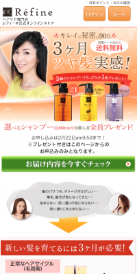 選べるシャンプープレゼント！のLPデザイン（サービス・保険・金融／オレンジ系／にぎやか系）スマホ版
