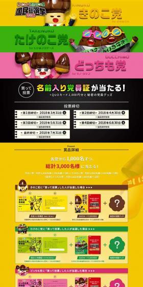 Buy and Vote! Kinoko no Yama and Takenoko no Sato National Election 2018 LP design (Events, Campaigns, Experiences / yellow / Manga) PC version