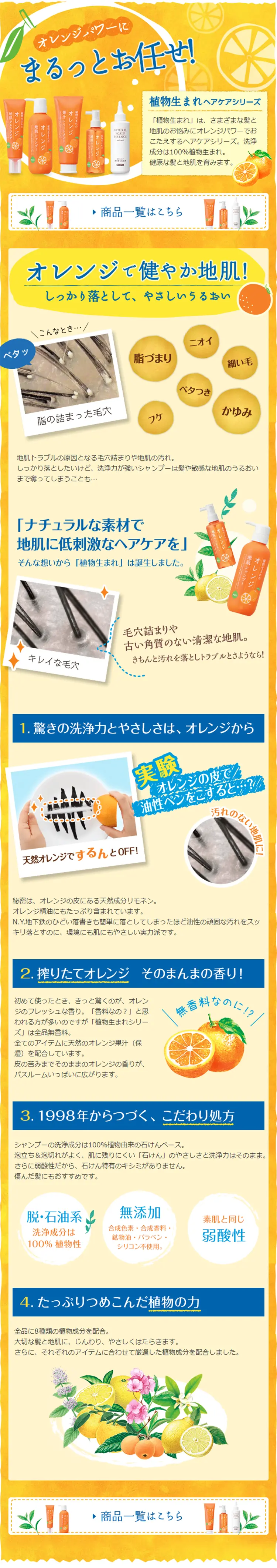 植物生まれのLPデザイン（美容・スキンケア・香水／イエロー系／にぎやか系）PC版