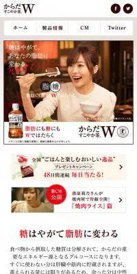 からだすこやか茶WのLPデザイン（飲料・お酒／ブラウン系／シンプル系）スマホ版
