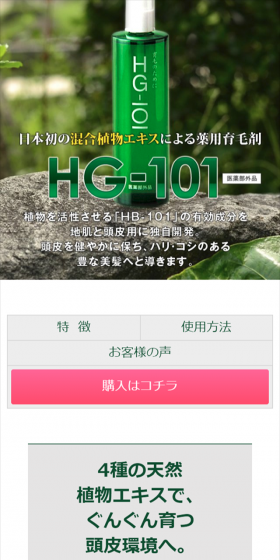 HG-101のLPデザイン（ペット・花・DIY工具／グリーン系／キレイ系）スマホ版
