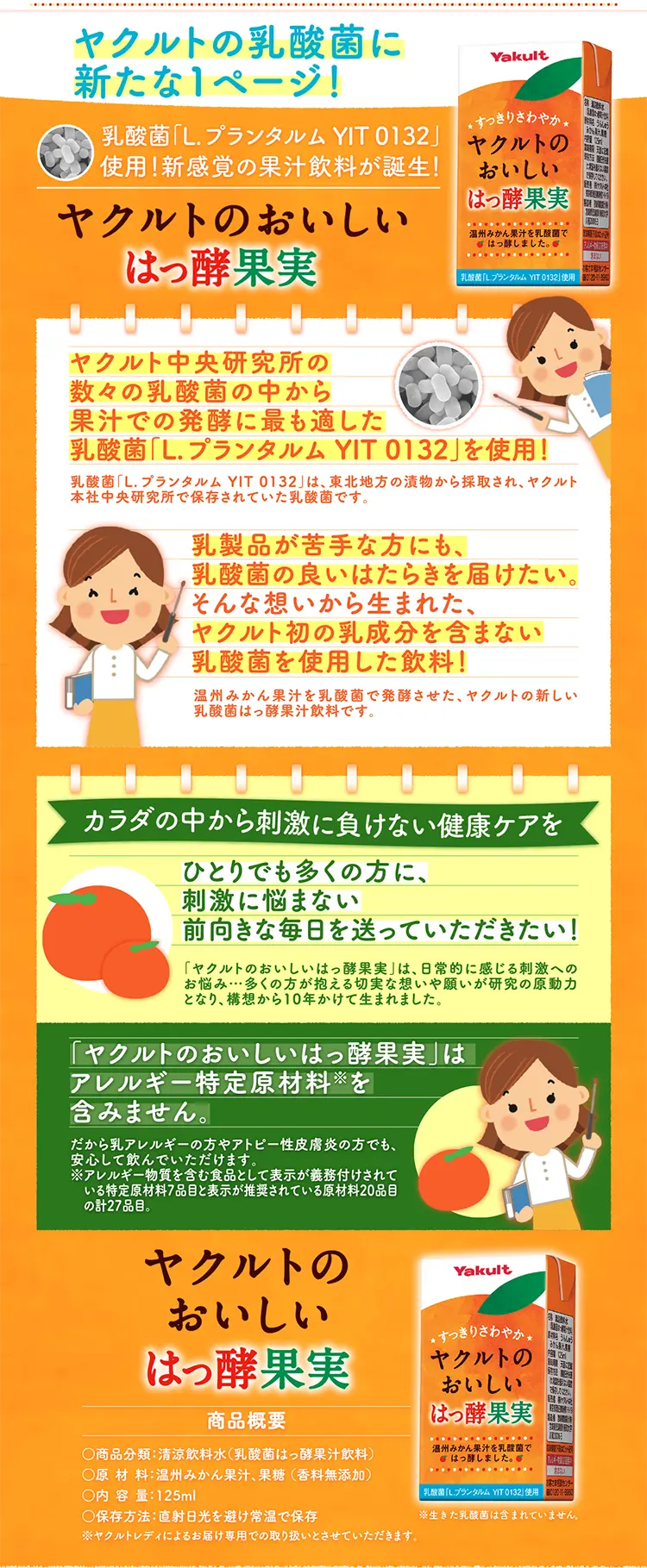 ヤクルトのおいしいはっ酵果実のLPデザイン（日用雑貨／オレンジ系／にぎやか系）PC版