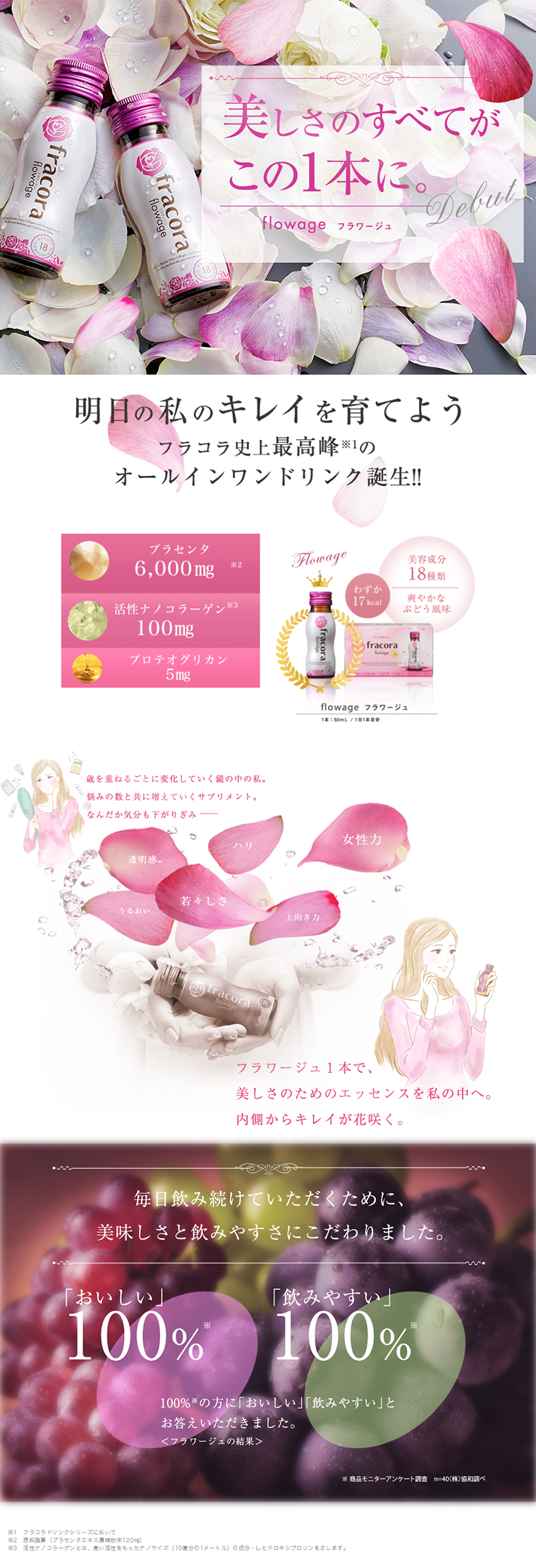 【WEB限定】フラワージュ 2箱セットのLPデザイン（健康・美容食品・サプリ／ピンク系／キレイ系）PC版