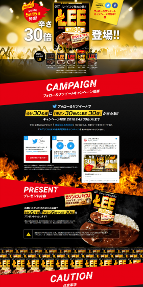 Beef Curry LEE 30x Spiciness LEE Giveaway Campaign LP design (Events, Campaigns, Experiences / Black-colored / Strong) PC version