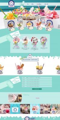 Roll Ice Cream Factory LP design (Western confectionery / Shades of blue / Cute style) PC version