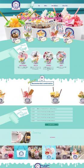 Roll Ice Cream Factory LP design (Western confectionery / Shades of blue / Cute style) PC version