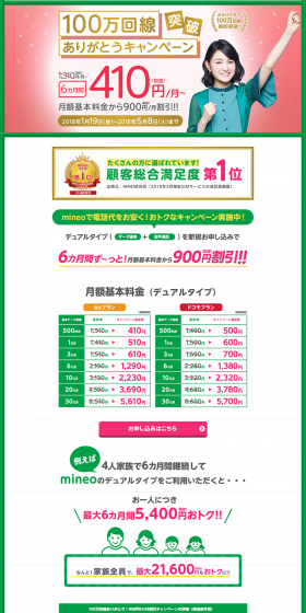 Thank You Campaign for Surpassing 1 Million Lines LP design (Services, Insurance, and Finance / Green tones / Lively type) PC version
