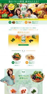 "Spring Balanced Vegetables, Definitely Get Yours!" Campaign LP design (Services, Insurance, and Finance / Green tones / Simple) PC version
