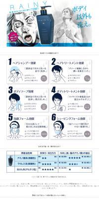 RAINY Total Wash LP design (Beauty, Skincare, Fragrance / Shades of blue / Manga) PC version