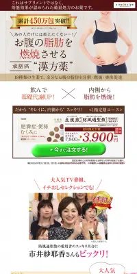 生漢煎 防風通聖散のLPデザイン（健康・美容食品・サプリ／ゴールド系／キレイ系）PC版
