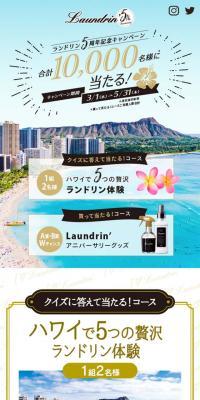 ランドリンのLPデザイン（インターネットサービス／ゴールド系／かわいい系）スマホ版