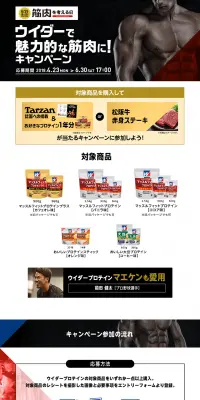 ウイダーで魅力的な筋肉に！キャンペーンのLPデザイン（サービス・保険・金融／ゴールド系／かっこいい系）PC版