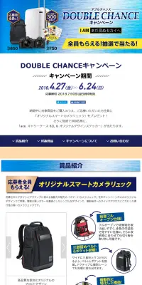 DOUBLE CHANCEキャンペーンのLPデザイン（サービス・保険・金融／ブルー系／シンプル系）PC版