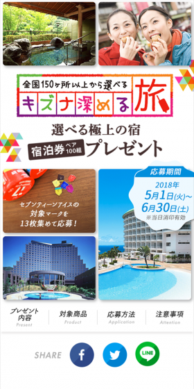 セブンティーンアイス　キズナ深める旅のLPデザイン（サービス・保険・金融／カラフル系／にぎやか系）スマホ版
