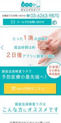 銀座血液検査ラボのLPデザイン（サービス・保険・金融／グリーン系／シンプル系）スマホ版