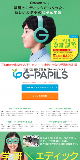 G-PAPILS Summer Course LP design (Learning Materials / Green tones / Simple) PC version