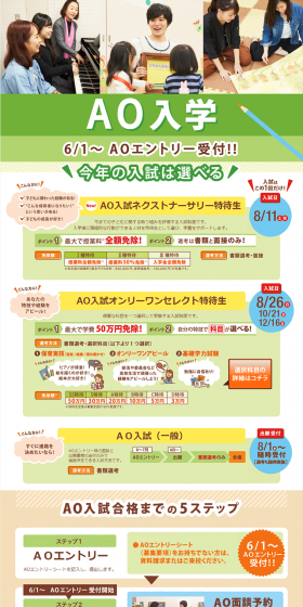 AO Admission LP design (Learning Materials / Green tones / Lively type) PC version