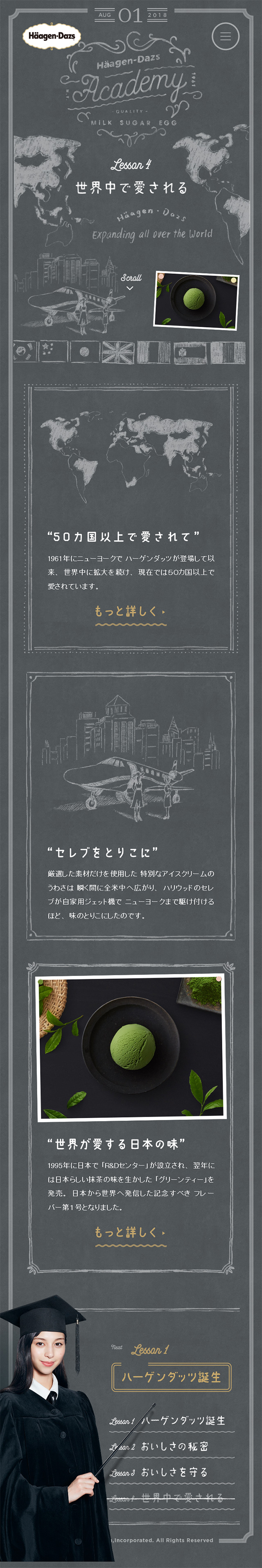 Haagen-Dazs Academy LP design (Sweets and Snacks / Shades of grey / Arts) Mobile version