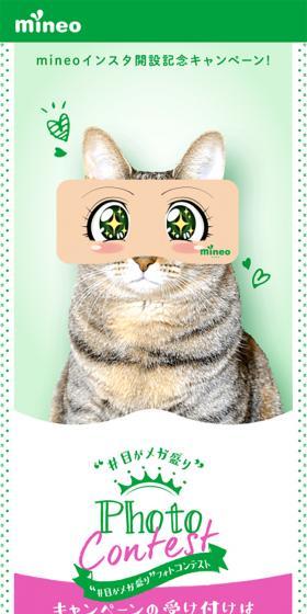 mineo公式インスタ開設記念キャンペーンのLPデザイン（イベント・キャンペーン・体験／グリーン系／かわいい系）スマホ版