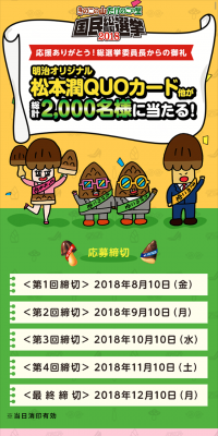 国民総選挙2018のLPデザイン（サービス・保険・金融／イエロー系／かわいい系）スマホ版