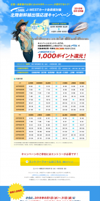 Hokuriku Shinkansen Business Trip Support Campaign LP design (Travel & Outdoor / Shades of blue / Trust and Safety) PC version
