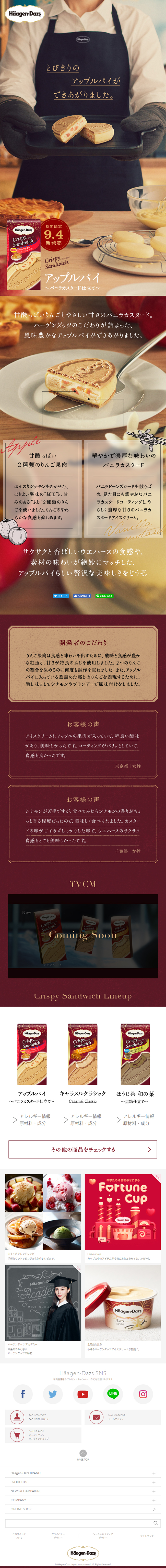 アップルパイバニラカスタード仕立てのLPデザイン（洋菓子／レッド系／キレイ系）スマホ版