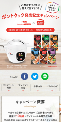 ポントクック 発売記念キャンペーンのLPデザイン（サービス・保険・金融／レッド系／シンプル系）スマホ版