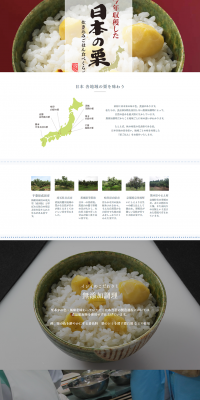 栗ごはんのLPデザイン（食品／レッド系／シンプル系）PC版