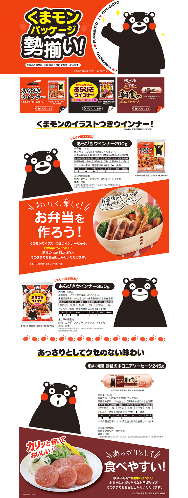 Kumamon Package LP design (food / Red tones / Cute style) PC version
